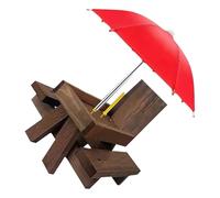 Whoasyst Natural Wood Squirrels Corn Feeders Stable Holder for Backyard Fun Wildlife Observation Small Umbrellas Ornaments Decoration Feeders