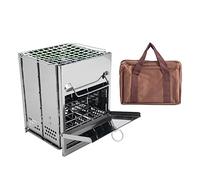 Whoasyst Portable Camping Backpacking Stove Folding Wind-proof Wood Burnings Stainless Steel Survival Pit