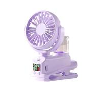 Whoasyst Practical Small Desktop Fan Clip On Office 4 Speed Setting Air Cooling ABS Texture Suitable For Cooling Portable Fan