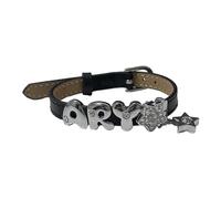 Whoasyst Punk Subculture Leathers Bracelets Diamands Star Letter Wide Vintage Simple Jewelry Suitable for Ladies Girls Dopamine Adjustable