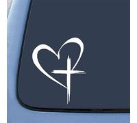 Whoasyst Religious Car Sticker, White Love Design Decal with Easy Adhesive for Faith Expression on Vehicles Waterproof Decal