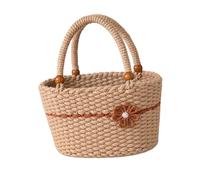 Whoasyst Resilient Knotted Pattern Carry All Bin for Shore Visits House Organization or Wall Decor Stylish Storage Solution