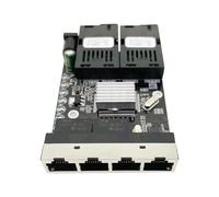 Whoasyst Reverse PoE Single Fiber Converter with 20KM and 4 RJ45 Ports for Stability Black Reverse Power Over Ethernet Single Fiber Media Converter