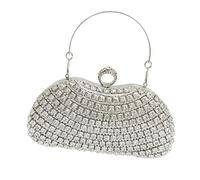 Whoasyst Rhinestones Evening Purse Work Bag with Chain Strap Crossbody Shoulder Handbag Wedding Prom Wear Sparkling Evening Purse