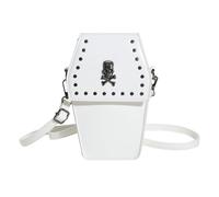 Whoasyst Rivet Handbag Crossbody Bag Coffin Shaped For Women Versatile Purse Trendy Halloween Gothic Cellphone Vintage Shoulder Bags