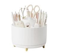Whoasyst Rotating Desk Stationary Organiser 6 Segments 3 Colors Rotating Pen Holder Art Supply Organiser For Office Kitchen
