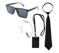 Whoasyst Secret Service Costume Security Guard Accessories Set Agent Cosplay Halloween Cosplay Security Guard Costume Accessories
