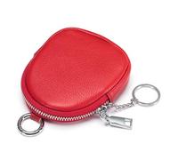Whoasyst Small Change Zipper Wallet Coin Purse For Girl Bag Wallet Coin Headset Pouch Solid Color Practical Leather Currency Holder