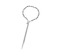 Whoasyst Social Media Photography Resin Heart Pendant Layering Necklace With Thick Beaded Fringe Tassels Drops Modern Feminist Charm Drop Necklace