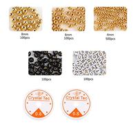 Whoasyst Spacer Beads Set Include Heart Star Round Ball Flat Loose for Earring Round Beads Set