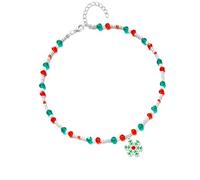 Whoasyst Sparkling Snowflake Sphere Chain Chain Christmas Decoration Alloy Jewelry Addition Christmas Snowflake Necklace