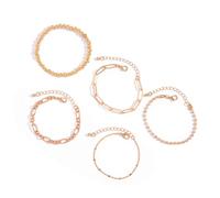 Whoasyst Stackable Textured Metal Bracelets Set of 5 Adjustable Handmade Jewelry for Women Gold and Silver Beaded Pack