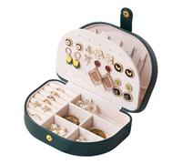 Whoasyst Sturdy Half Round Jewelry Storage Box with Drawers Clovers Carving Handmade Storage Case Organizers for Accessories Necklace and Earring Box