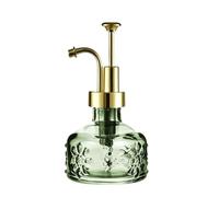 Whoasyst Sun Flower Embossing Glass Bottle Soap Dispenser with Press Pump Design for Bathroom and Kitchen Decoration Press Pump Glass Bottle