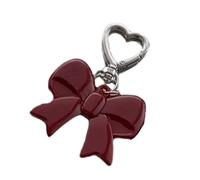 Whoasyst Sweet Bows Keychain Car Chains Bowknot Keyring Bag Charm Handbag Lovely Heart Keyholders Phone Bowknot Keyring Heart Car Chain Sweet Bows Keychain Pendant Bag Decoration