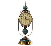 Whoasyst Table Pendulums Clock with Quiet Quartzs Movement Antique Bronze Ceramics Design Elegant Homes Decors Gift Vintage Desktop Pendulums Clock