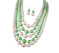 Whoasyst Timeless Multi-Strand Synthetic Pearls Jewelry Set with Earrings, Lightweight & Versatile for or Evening Elegant Pearls Jewelry Set for Women