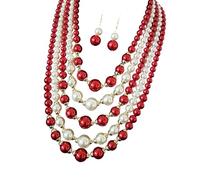 Whoasyst Timeless Multi-Strand Synthetic Pearls Jewelry Set with Earrings, Lightweight & Versatile for or Evening Elegant Pearls Jewelry Set for Women