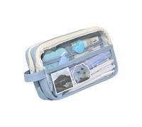 Whoasyst Transparent Zippers Pencil Bag with Dedicated Storage Sections Large Capacity Water Resistant School Accessory Stylish Pencil Pouches