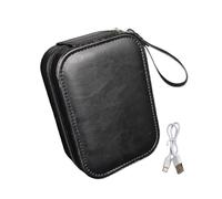 Whoasyst Travel Makeup Case with LED Glass Jewelry Organizers Portable Light Up Box Portable Makeup Box Mixed Texture for Travel LED Light Case