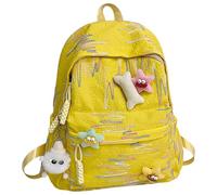 Whoasyst Trendy Nylon Backpack For Everyday Essential Korean Colorful Book Bag Adjustable Shoulder Straps For School And Shopping Large Capacity School Bag