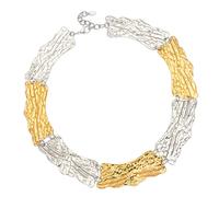 Whoasyst Unique Asymmetrical Chokers Necklace in Steel Composite Materials with Baroques Pearls for Daily Wear and Social Event Edgy Minimalist Neckwear