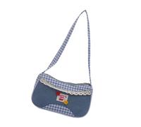 Whoasyst Vintage-Inspired Oversized Shoulder Purse Comfortable Underarm Bag with Zippered Compartments for Women ' s Daily Essentials Jeans Patchwork Shoulder Bag
