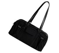 Whoasyst Women Fashionable Pleated Drawstring Bowknot Shoulder Bag Large Capacity Solid Color PU Leather Handbag Underarm Large Capacity Shoulder