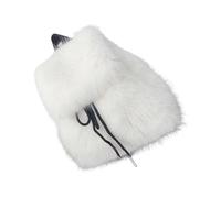 Whoasyst Women's Elegant Plush Furry Backpack Solid Color Fuzzy Drawstring Small Shoulder Bag With Flap Covers For Winter Comfort Women's Fuzzy Backpack