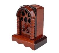Whoasyst Wood Miniature Radio With Mahoganies Finish For Doll House Living Room Accessories And Model Scene Setting Display Props Doll House Miniature Radio