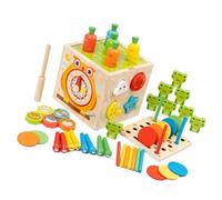 Whoasyst Wooden Shape Classification Box for Preschoolers Multiple Geometry Learning Games Shape and Color Recognition Toy