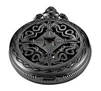 Whodoit Black and Silver Mechanical Pocket Watch Roman Numeral Dial Men's Mechanical Pocket Watch Strap Chain + Box, MW129-US, Mechanical