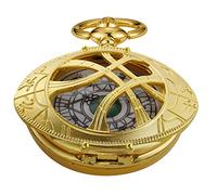 Whodoit Black Men's Hollow-Out Compass Quartz Pocket Watch with Chain