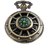Whodoit Classic Uncovered Men's Quartz Pocket Watches, Pocket Watch Quartz Movement with Chain for Men, CF117