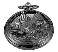 Whodoit Men's Black Mechanical Pocket Watch with Chain,Birthday Gift
