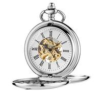 Whodoit Men's Mechanical Pocket Watch, Roman Numeral Pointer Mechanical Pocket Watches for Men…, MW112, Retro