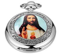 Whodoit Men's Pocket Watch, Arabic Digital Dial Pocket Watches with Chain for Men, CF113, Mechanical