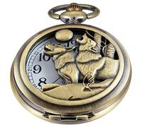 Whodoit Men's Quartz Pocket Watch, Arabic Digital Dial Quartz Pocket Watches with Chain for Men, CF123