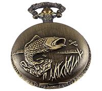 Whodoit Mens Quartz Pocket Watch Green Eyes Round Case Shape Pendant Necklace Pocket Watch, CF111, Retro