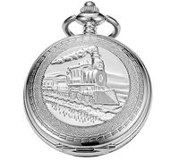 Whodoit Stainless Steel Single Open Men's Mechanical Pocket Watch, Roman Digital Dial Mechanical Pocket Watch for Men, MW163, Mechanical