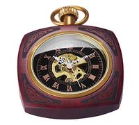 Whodoit Uncovered Mens Mechanical Pocket Watch Roman Design Dial with Chain