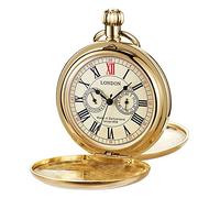 Whodoit Vintage Full Copper Men's Mechanical Pocket Watch with Chain