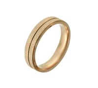 Whoiy 5MM Gold Engravable Unisex Anniversary Rings Sand Blast Glitter Stainless Steel Wedding Band Size X 1/2