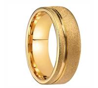 Whoiy 8MM Wedding Rings and Bands Sandblast for Him, Tungsten Carbide Engagement Rings Bands Gold with Engraving for Men Size R 1/2
