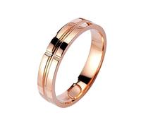 Whoiy 9 Carat Rings for Women Real Gold, 4MM Wedding Engagement Bands Simple Solid Rose Gold Promise Rings Size U 1/2