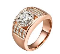 Whoiy Anniversary Bands for Wife, Solid 18K Rose Gold Wedding Rings Large Real Gold Promise Rings for Her with 1ct Moissanite Size K 1/2