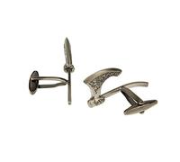 Whoiy Black Cufflink Shirt, Personalized Cufflinks Grandfather Gold Plated Cuff Links Axe for Men Dress Shirt Free Engraved with Gift Box
