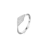 Whoiy Platinum Rings for Women, Unique Solid Real Gold Wedding Ring Bands with Moissanite Women Engagement Band Size U 1/2