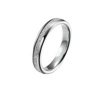 Whoiy Silver Engagement Rings for Men, 4MM Wedding Band Imitated Meteorite Inlaid Tungsten Carbide Ring Engraved Comfort Fit for Him Size V 1/2