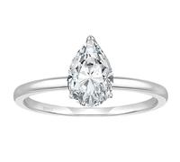 Whoiy Silver Engagement Wedding Band Ring Solitaire Engraved Personalized, Sterling Silver 925 Band Ring Wedding Teardrop with Cubic Zirconia for Women Size I 1/2